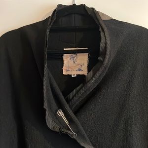 Jacket/ top layer from Oregon designer.  Black boiled wool with embellishments